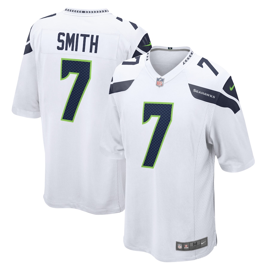 Mens Seattle Seahawks Geno Smith  White Game Player Jersey