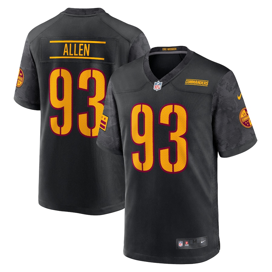 Youth Washington Commanders Jonathan Allen  Black Game Jersey
