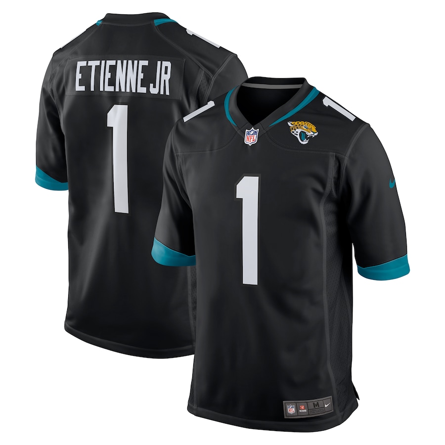 Mens Jacksonville Jaguars Travis Etienne  Black Game Jersey