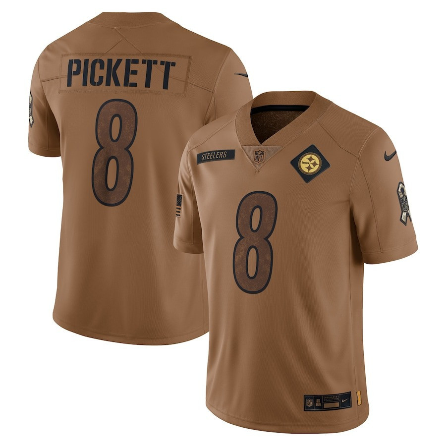 Kenny Pickett 8 Pittsburgh Steelers 2023 Salute To Service Limited Jersey - Brown
