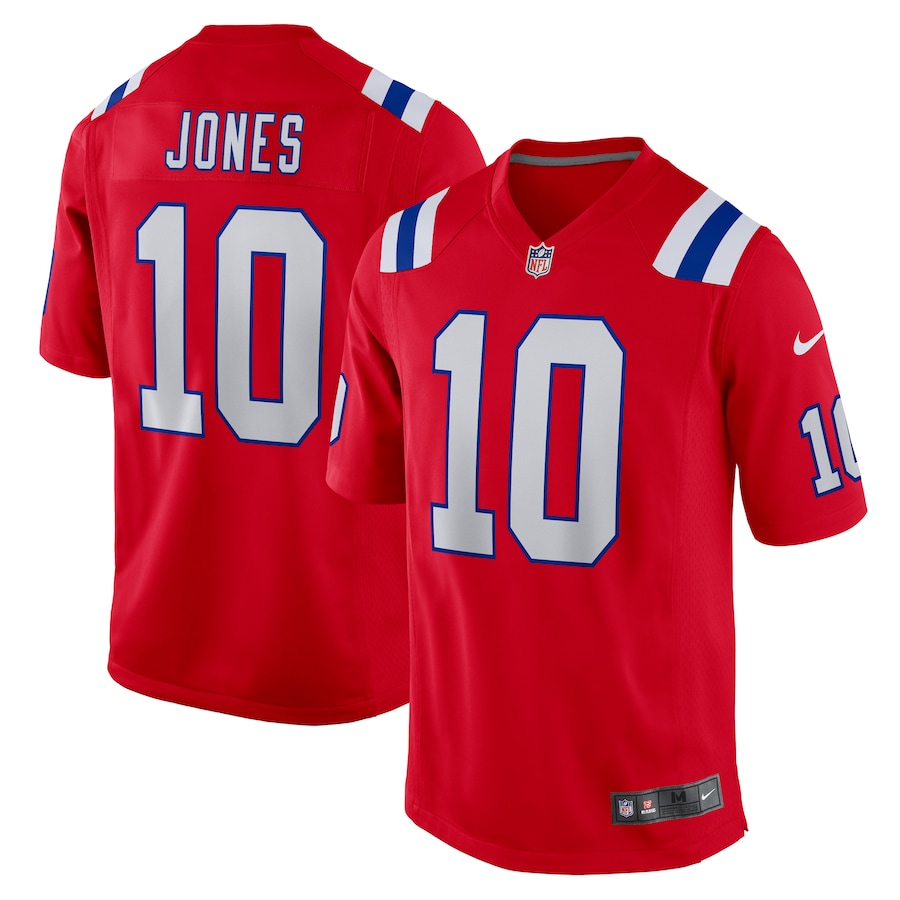 Mens New England Patriots Mac Jones  Red Game Jersey