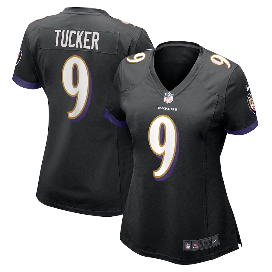 Womens Baltimore Ravens Justin Tucker  Black Game Jersey