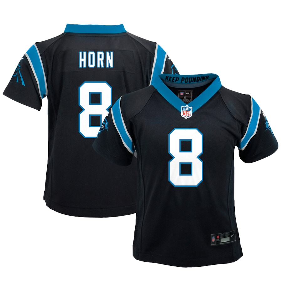 Preschool Carolina Panthers Jaycee Horn  Black Game Jersey