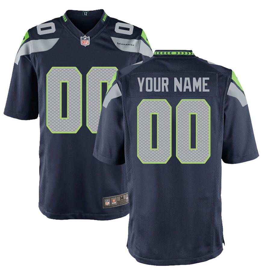 Youth Seattle Seahawks  College Navy Custom Game Jersey