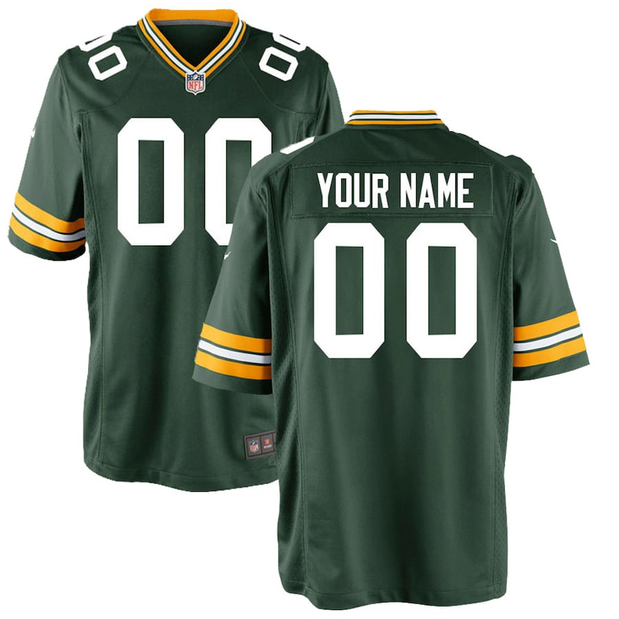 Youth Green Bay Packers  Green Custom Game Jersey