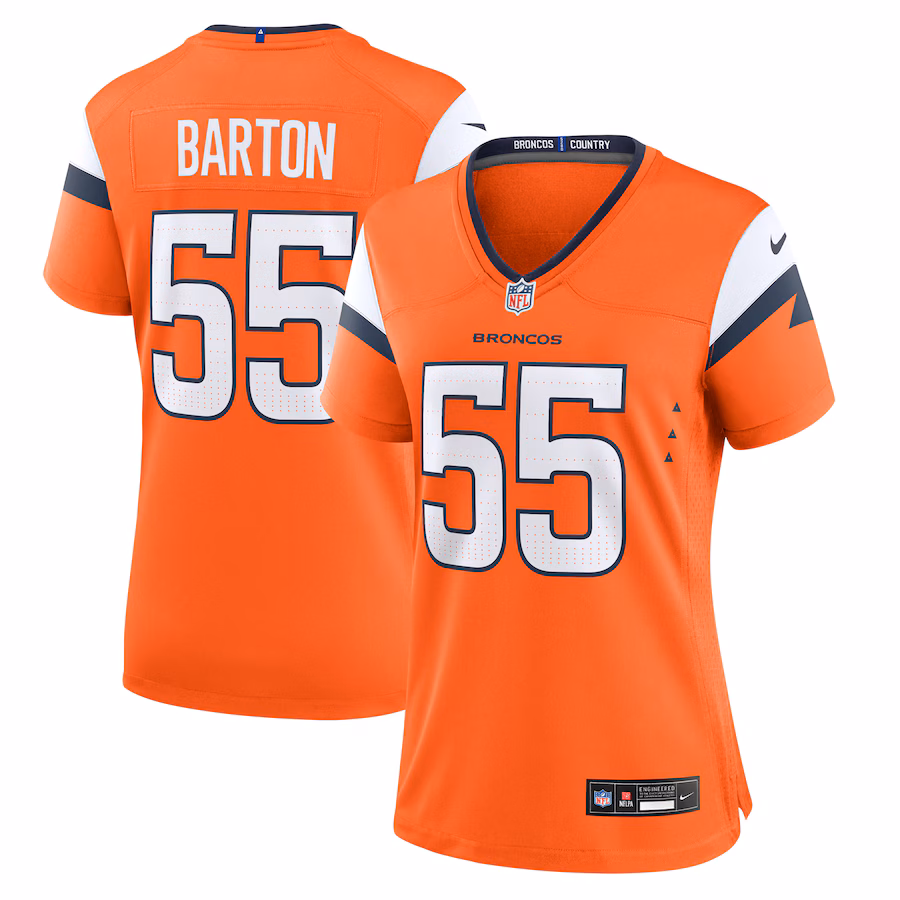 Cody Barton Denver Broncos  Women's Game Jersey -  Orange