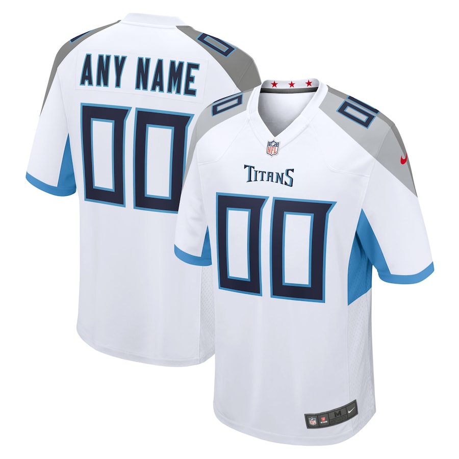 Mens Tennessee Titans  White Custom Game Jersey