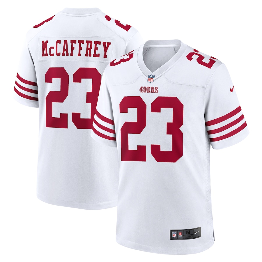 Mens San Francisco 49ers Christian McCaffrey  White Game Player Jersey