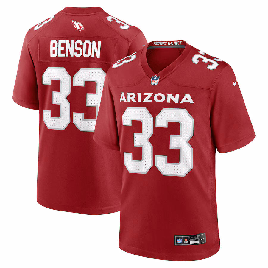 Trey Benson Arizona Cardinals  Team Game Jersey -  Cardinal