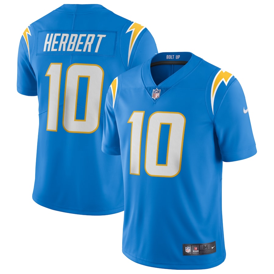 Mens Los Angeles Chargers Justin Herbert  Powder Blue Vapor Limited Jersey