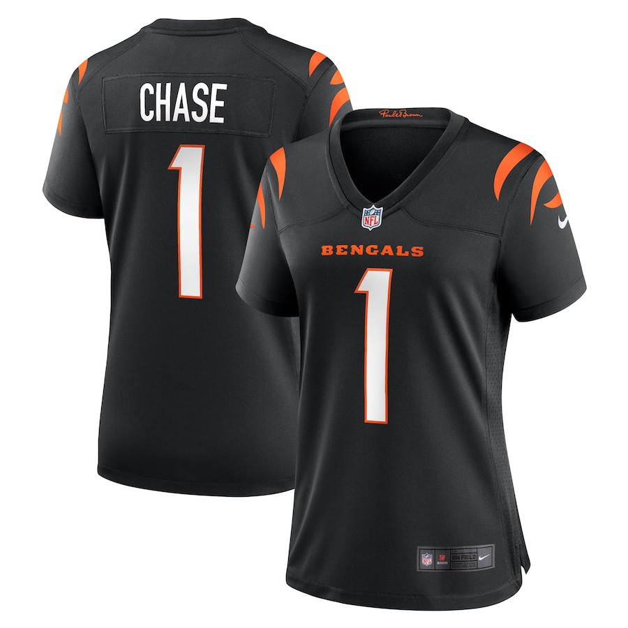 Womens Cincinnati Bengals JaMarr Chase  Black Game Jersey