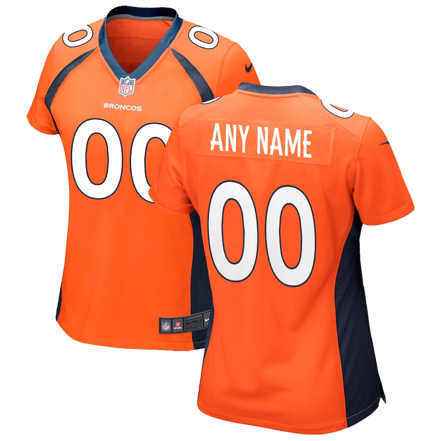 Womens  Orange Denver Broncos Custom Game Jersey