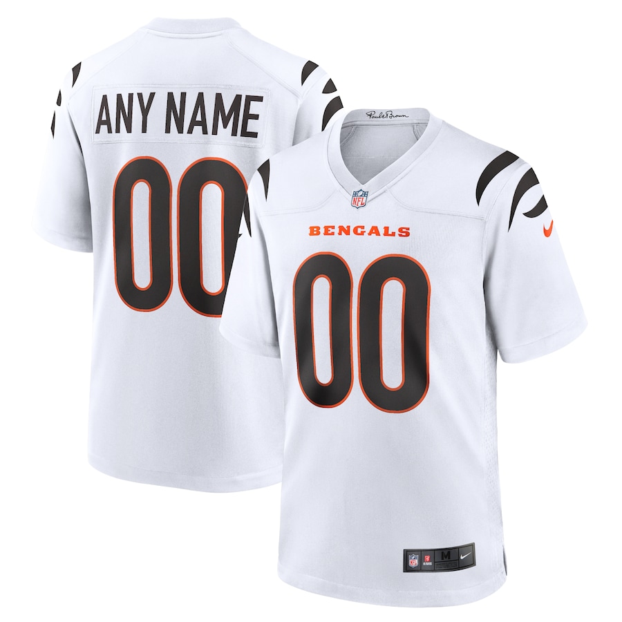 Mens Cincinnati Bengals  White Game Custom Jersey
