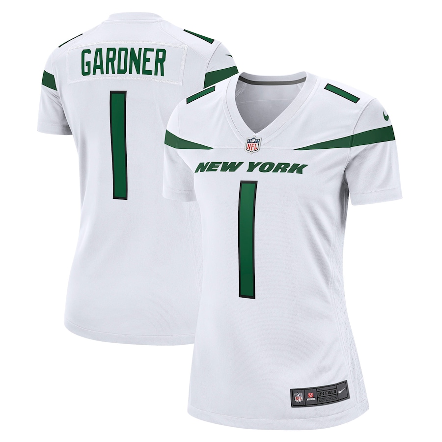 Womens New York Jets Ahmad Sauce Gardner  White Player Jersey