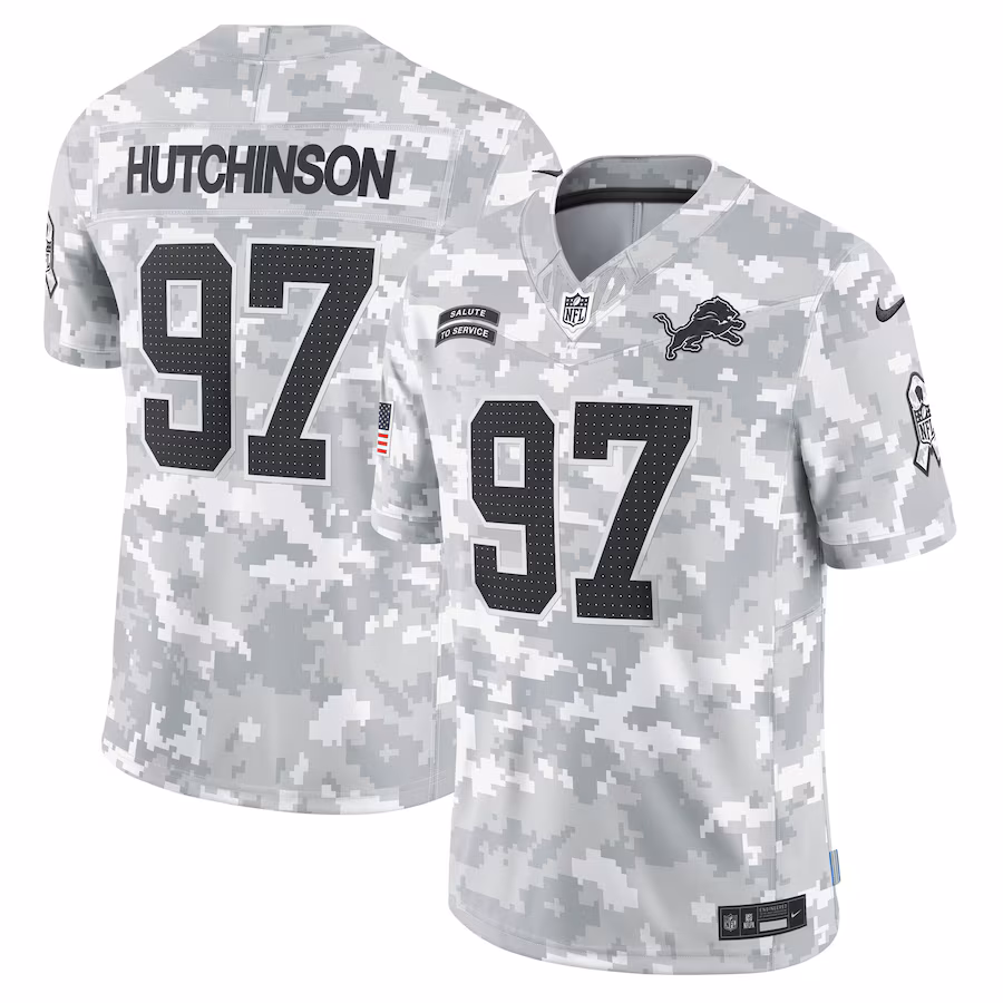 Aidan Hutchinson Detroit Lions  2024 Salute to Service Limited Jersey - Arctic Camo
