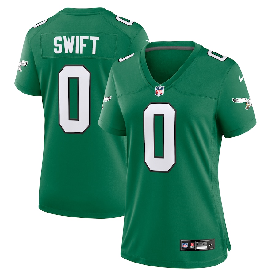 Womens Philadelphia Eagles DAndre Swift  Kelly Green Alternate Game Jersey