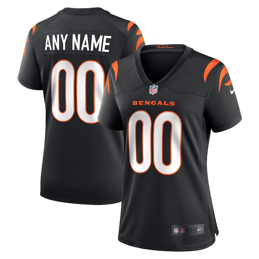 Womens Cincinnati Bengals  Black Game Custom Jersey