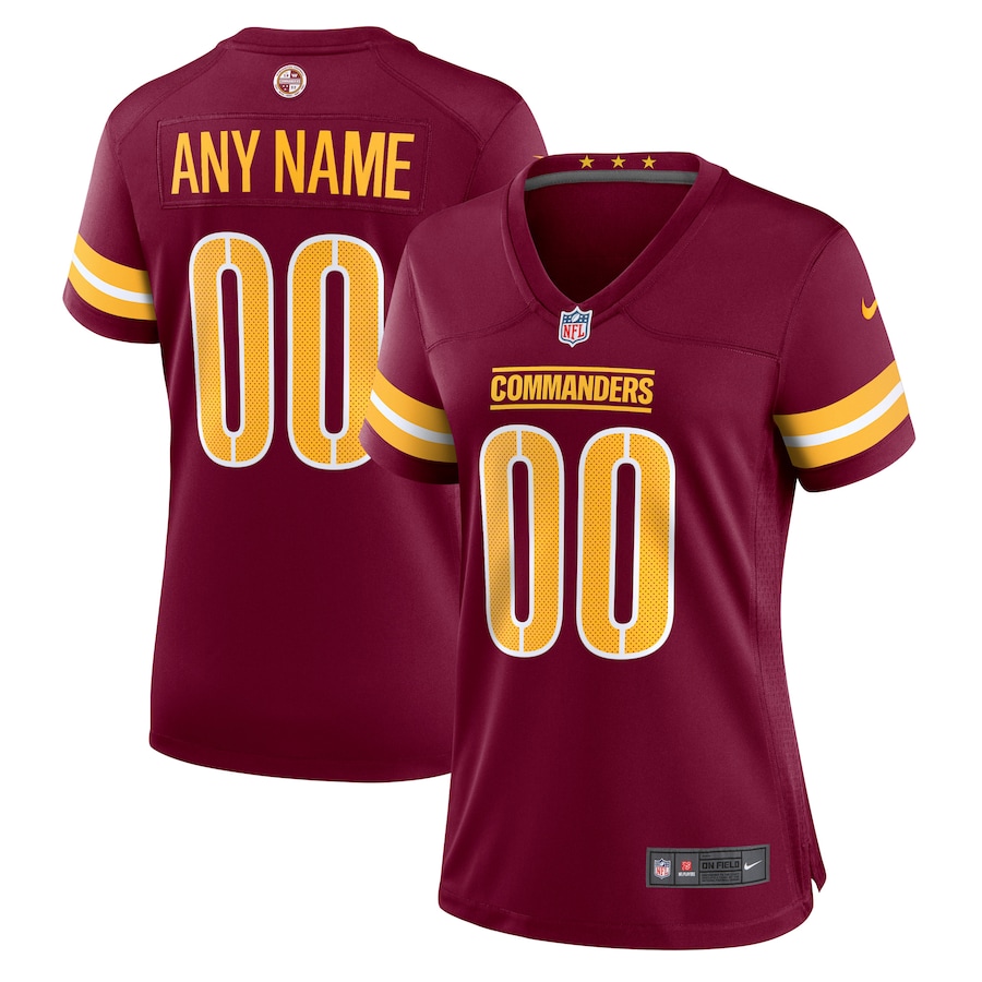 Womens Washington Commanders  Burgundy Game Custom Player Jersey