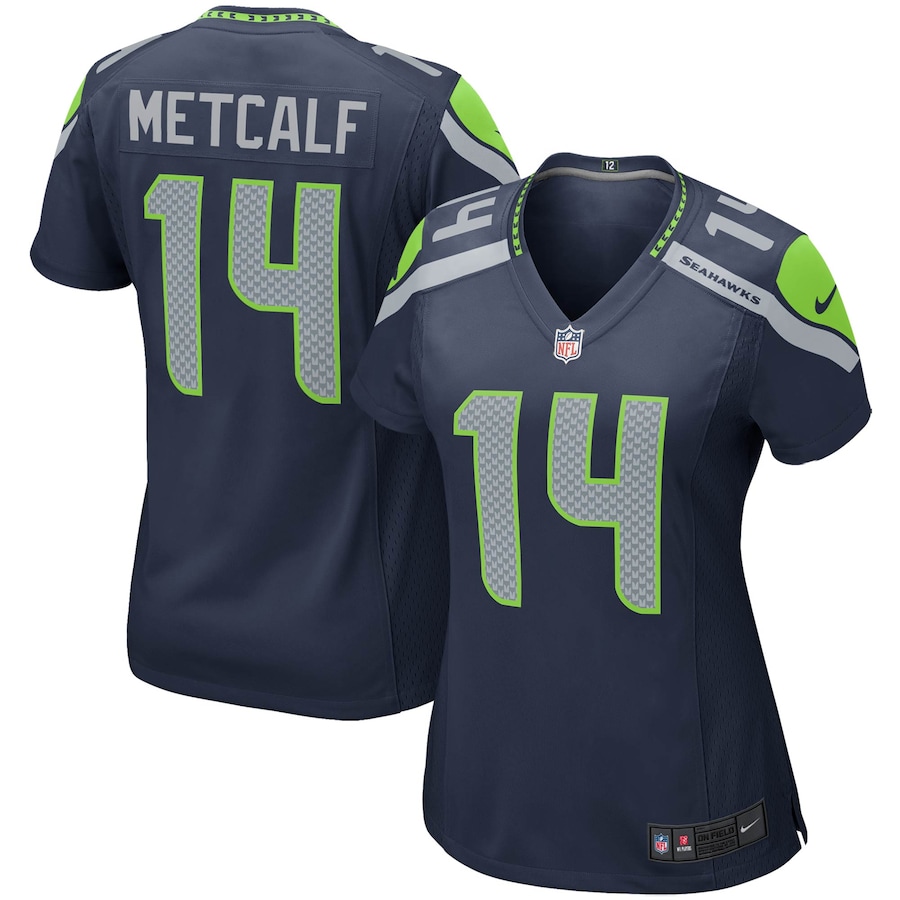 Womens Seattle Seahawks DK Metcalf  College Navy Game Player Jersey