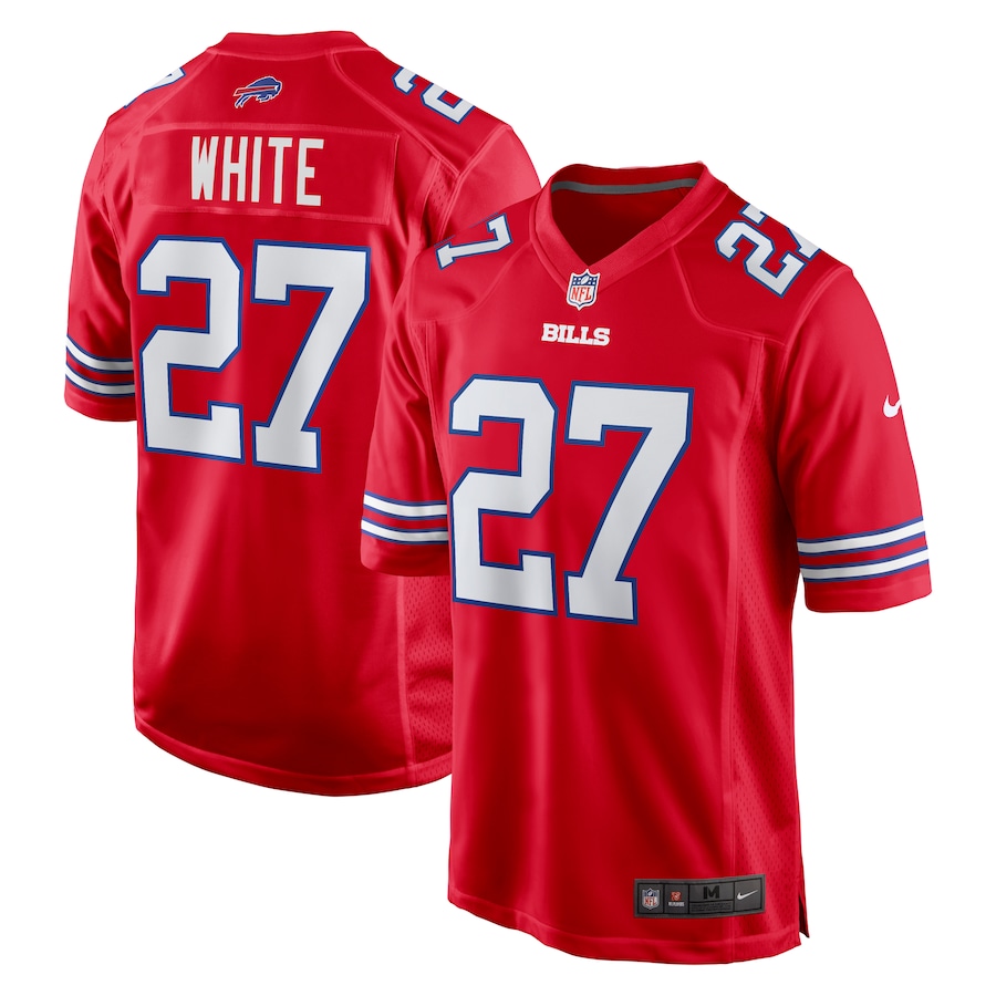 Mens Buffalo Bills TreDavious White  Red Alternate Game Jersey