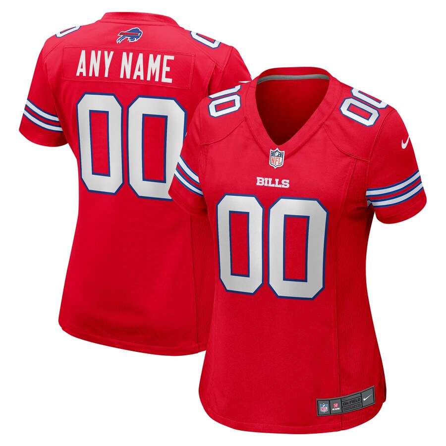 Womens Buffalo Bills  Red Alternate Custom Game Jersey