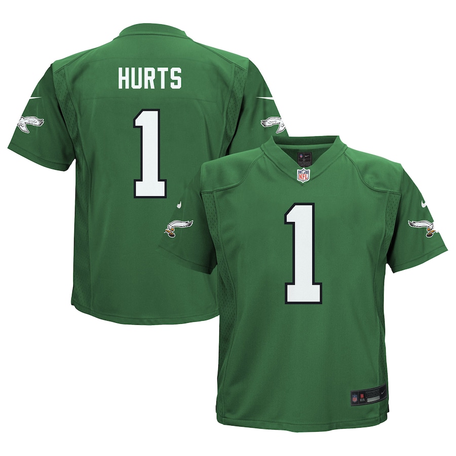 Preschool Philadelphia Eagles Jalen Hurts  Kelly Green Game Jersey