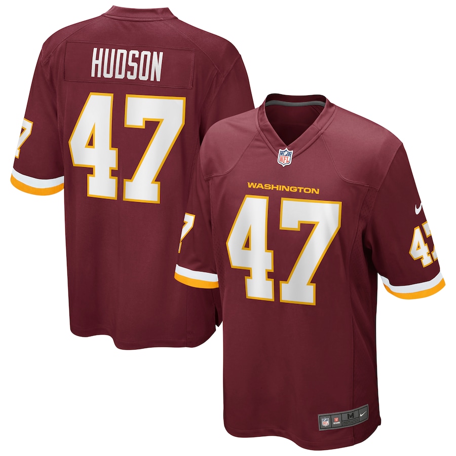 Mens  Khaleke Hudson Washington Football Team Burgundy Game Player Jersey