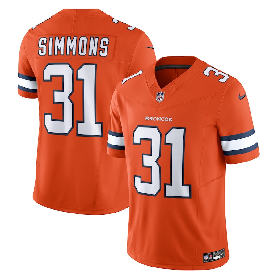 Mens Denver Broncos Justin Simmons  Orange Vapor F.U.S.E. Limited Jersey