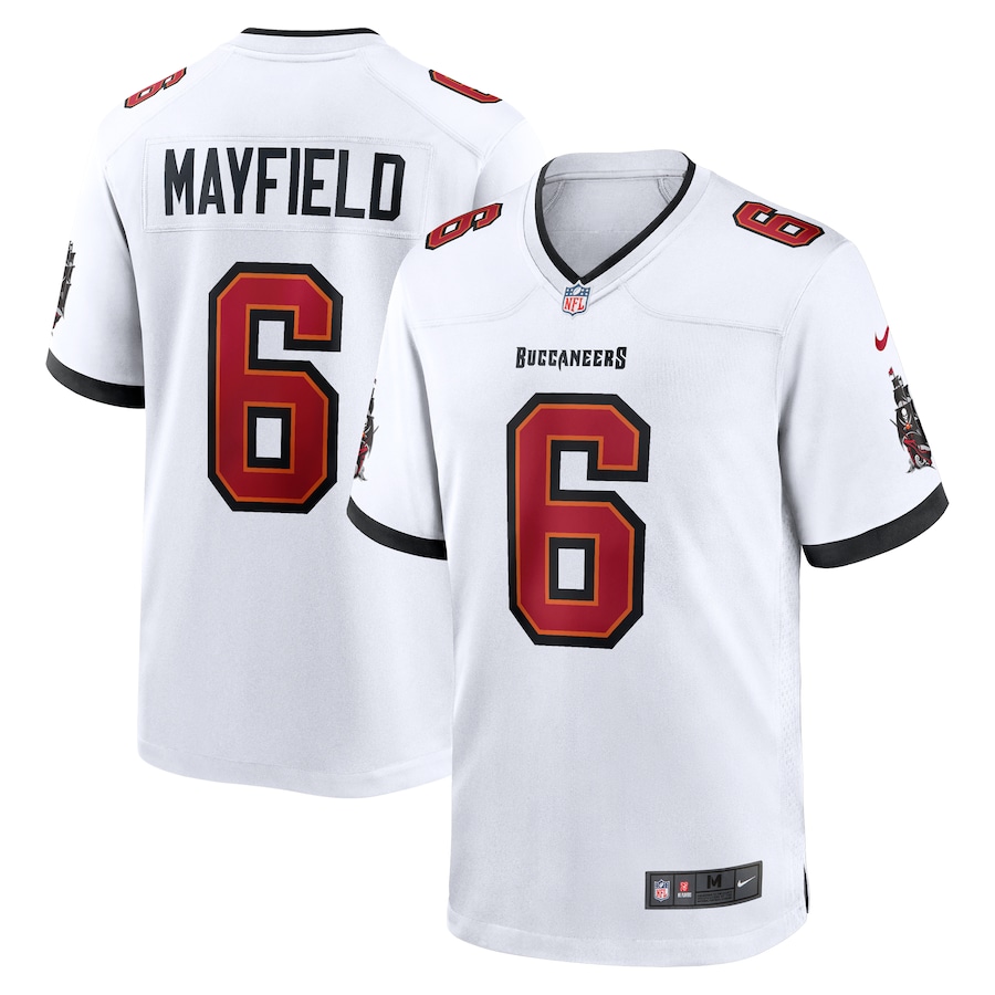 Mens Tampa Bay Buccaneers Baker Mayfield  White Away Game Jersey