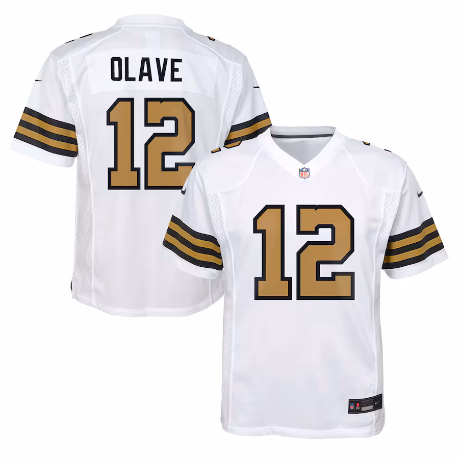 Chris Olave New Orleans Saints  Youth Game Jersey - White