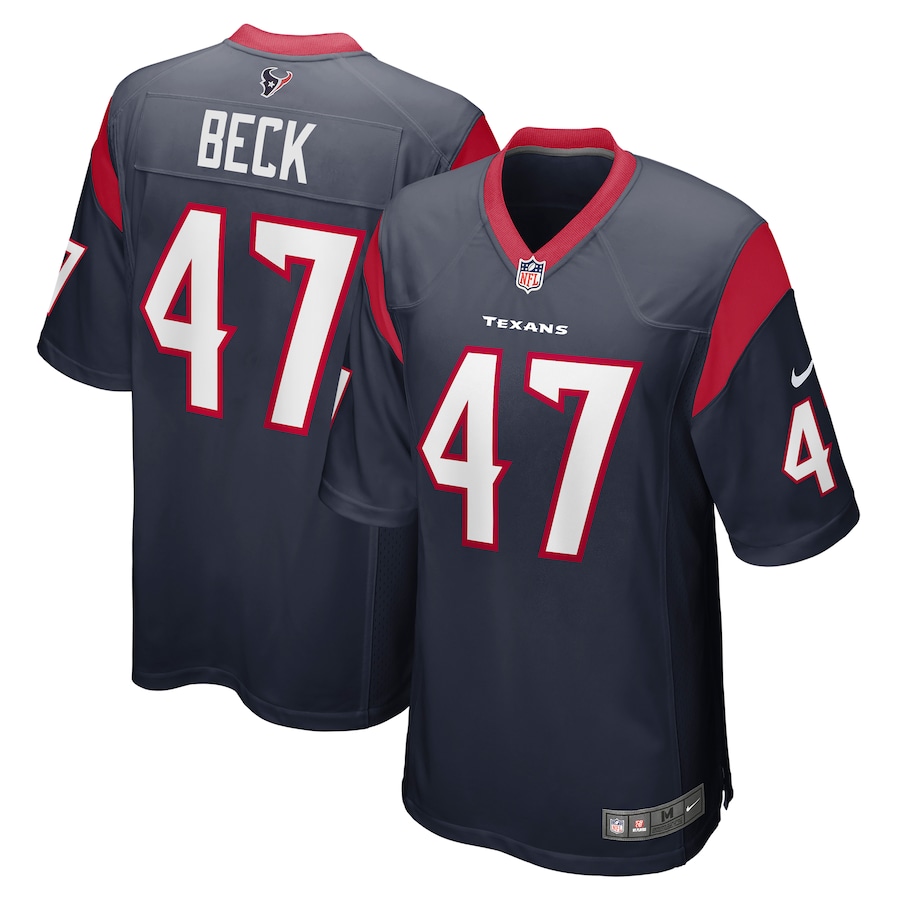 Mens Houston Texans Andrew Beck  Navy Team Game Jersey