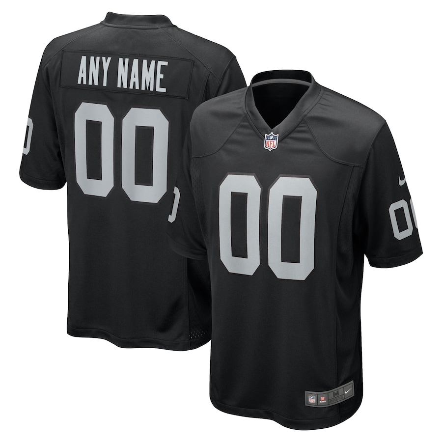 Youth  Las Vegas Raiders Black Custom Game Jersey