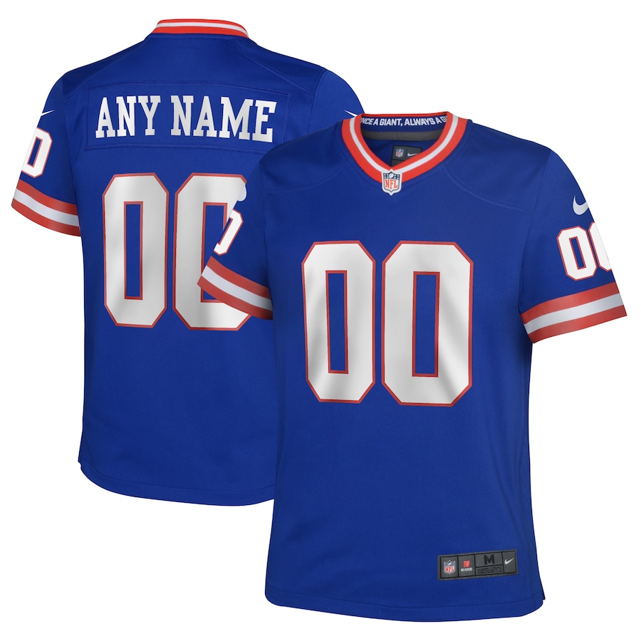 Youth New York Giants  Royal Classic Custom Game Jersey