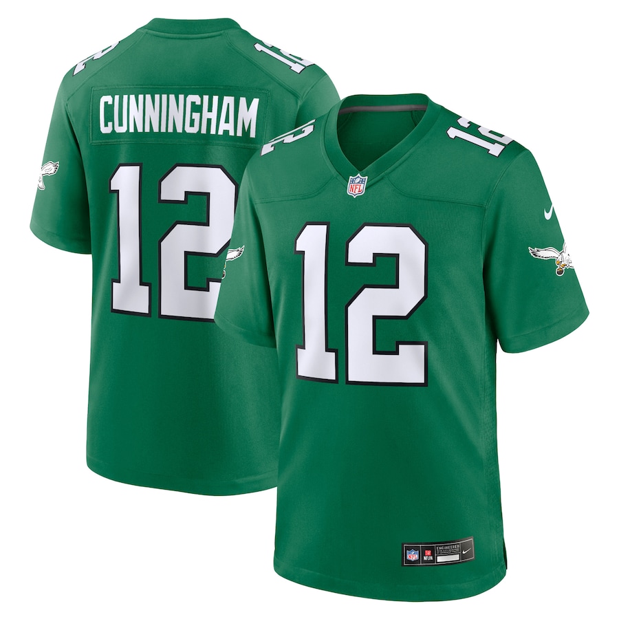 Mens Philadelphia Eagles Randall Cunningham  Kelly Green Alternate Retired Player Game Jersey