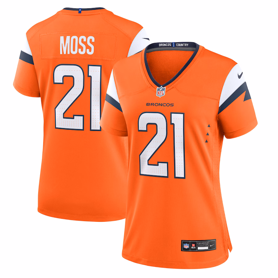 Riley Moss Denver Broncos  Women's Team Game Jersey -  Orange