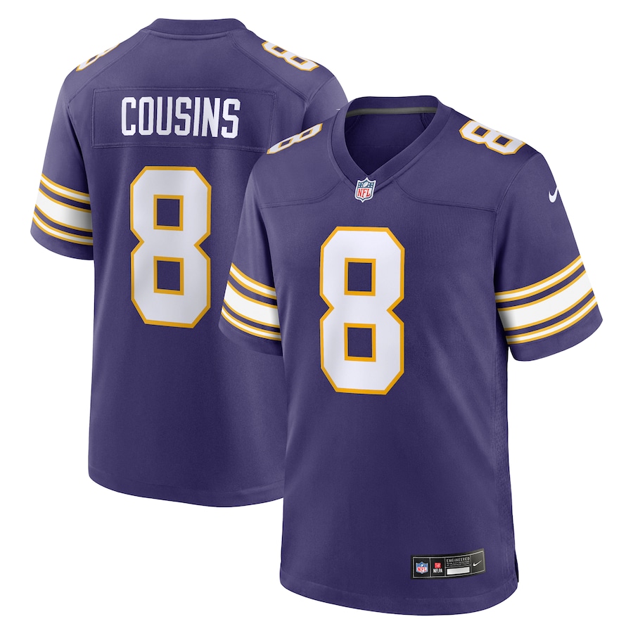 Mens Minnesota Vikings Kirk Cousins  Purple Classic Player Game Jersey