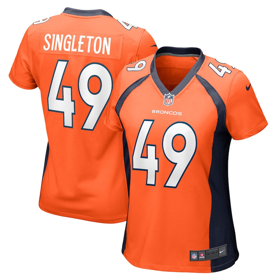 Womens Denver Broncos Alex Singleton  Orange Game Player Jersey
