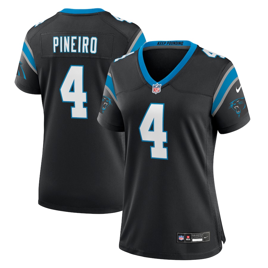 Womens Carolina Panthers Eddy Pineiro  Black Team Game Jersey