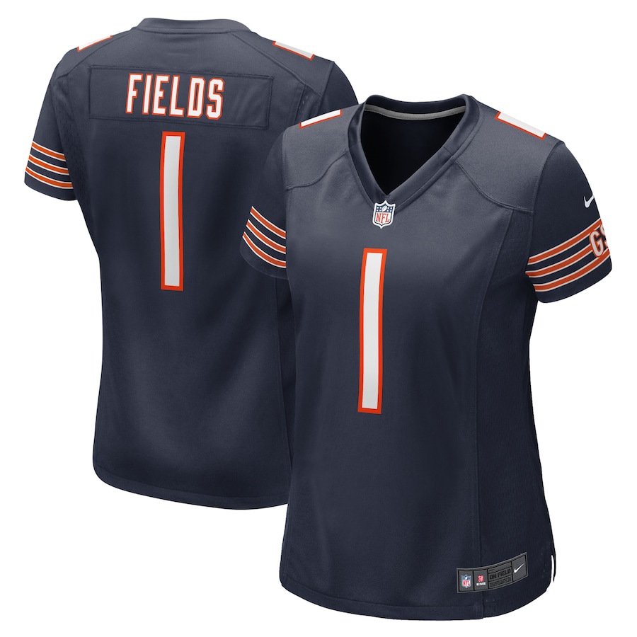 Womens Chicago Bears Justin Fields  Navy Player Jersey