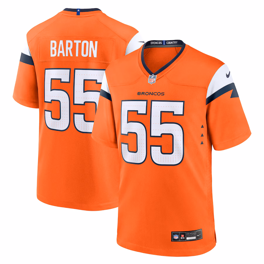 Cody Barton Denver Broncos  Game Jersey -  Orange