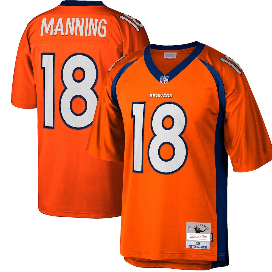 Mens Denver Broncos Peyton Manning  Orange Big & Tall 2015 Retired Player Replica Jersey