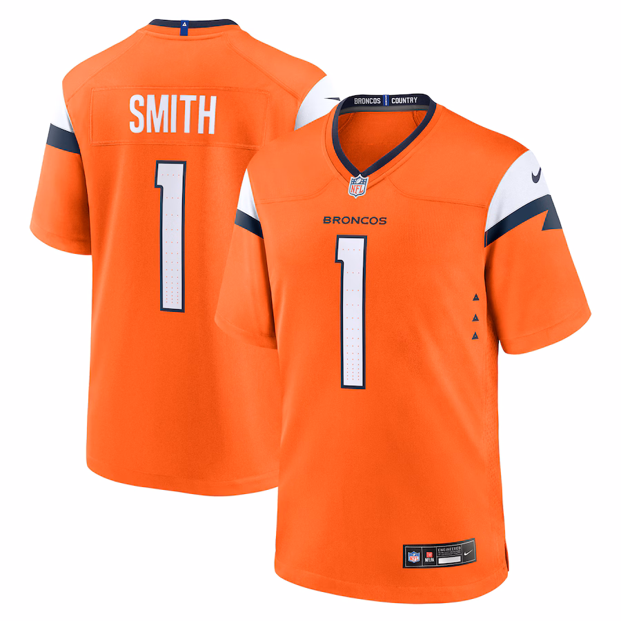 Tremon Smith Denver Broncos  Team Game Jersey -  Orange