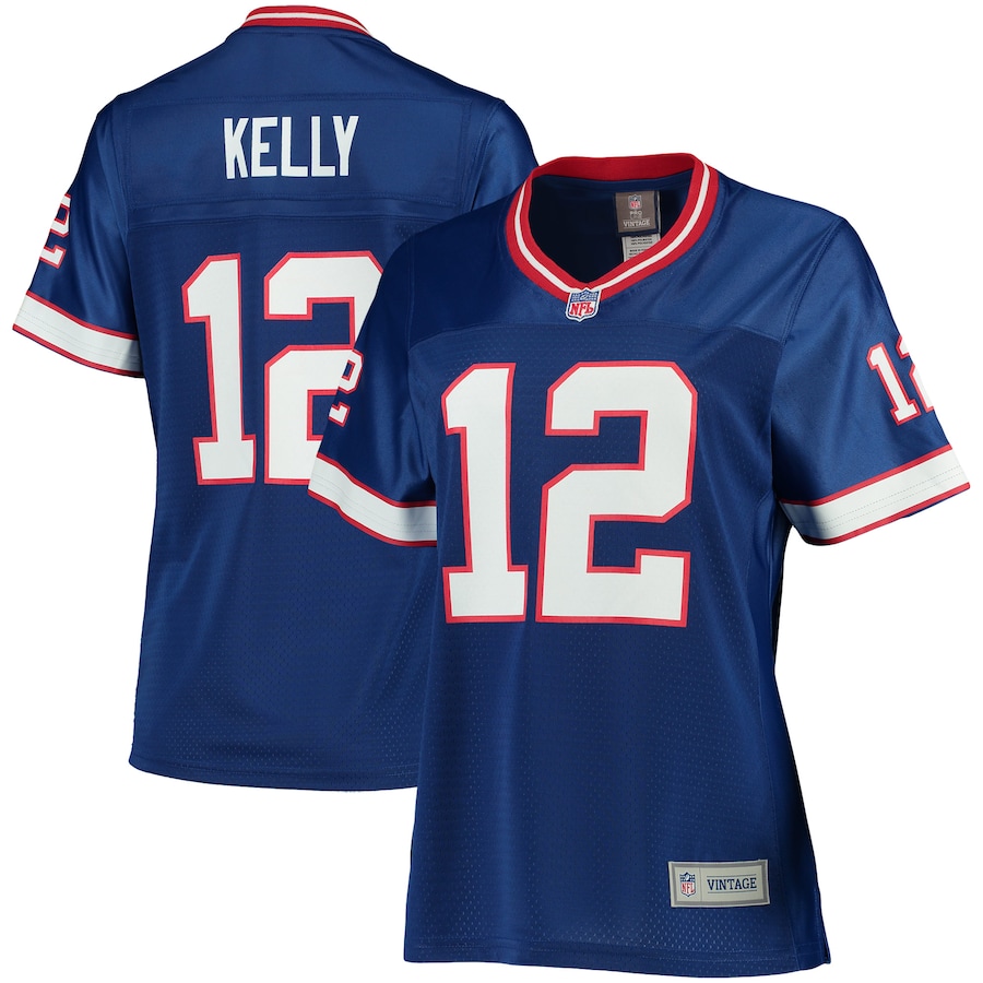 Womens Buffalo Bills Jim Kelly  Pro Line Royal Retired Player Replica Jersey
