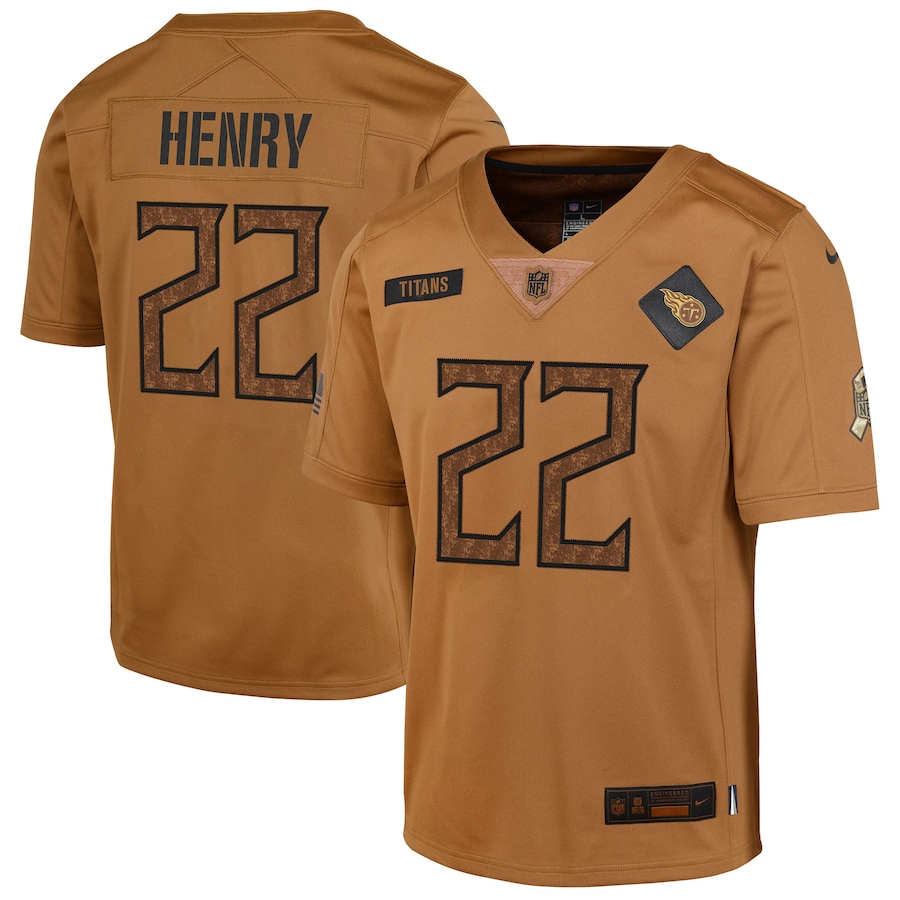Youth Tennessee Titans Derrick Henry  Brown 2023 Salute To Service Limited Jersey