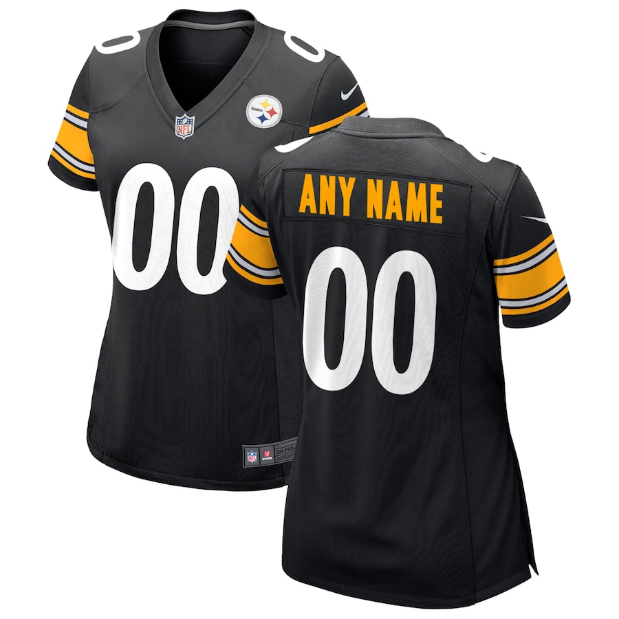 Womens  Black Pittsburgh Steelers Custom Game Jersey