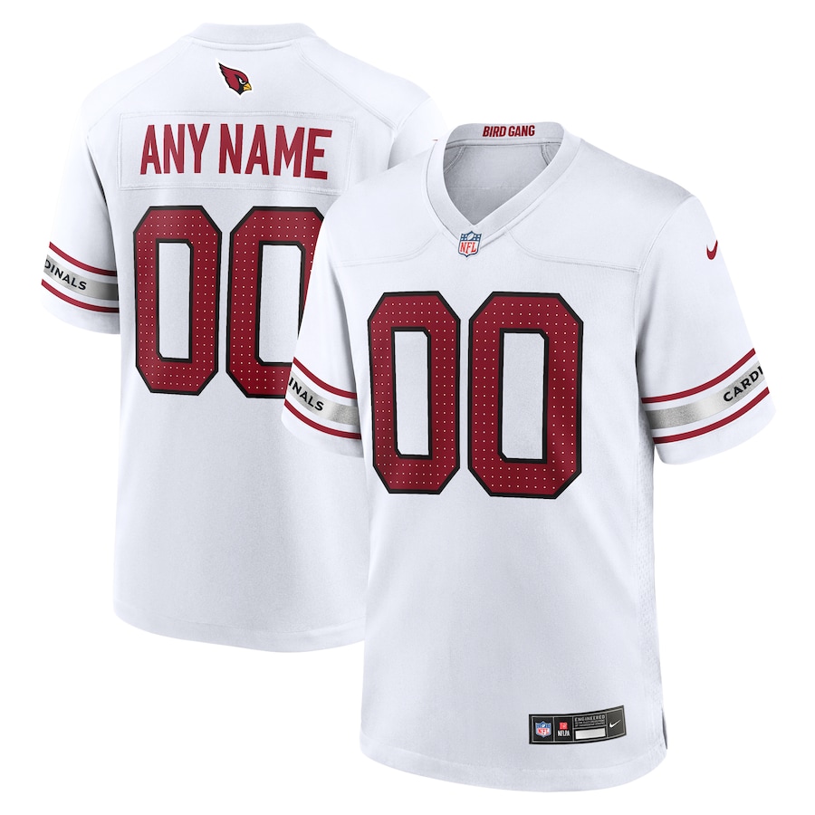 Mens Arizona Cardinals  White Custom Game Jersey