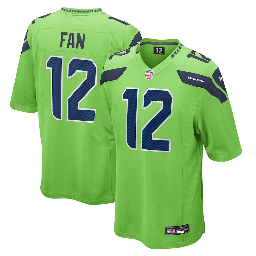 Mens Seattle Seahawks 12s  Neon Green  Game Jersey