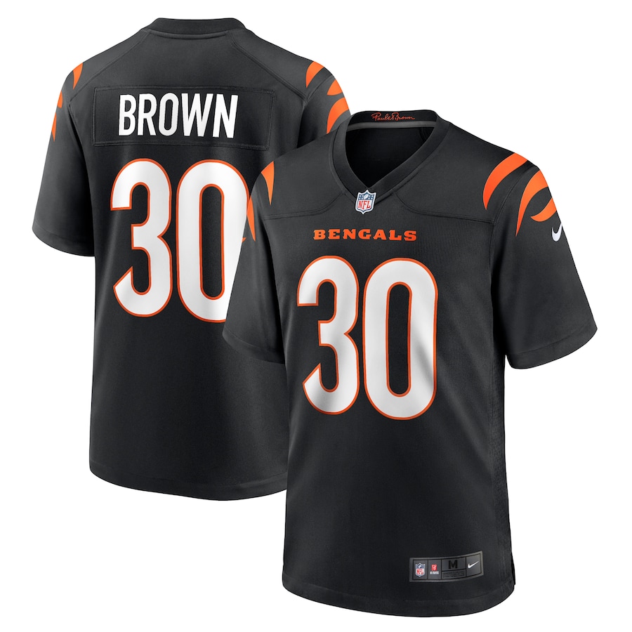 Mens Cincinnati Bengals Chase Brown   Black Team Game Jersey
