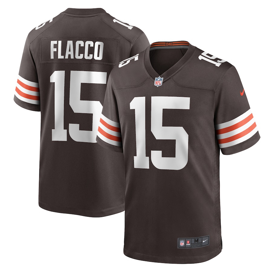Mens Cleveland Browns Joe Flacco  Brown Game Player Jersey