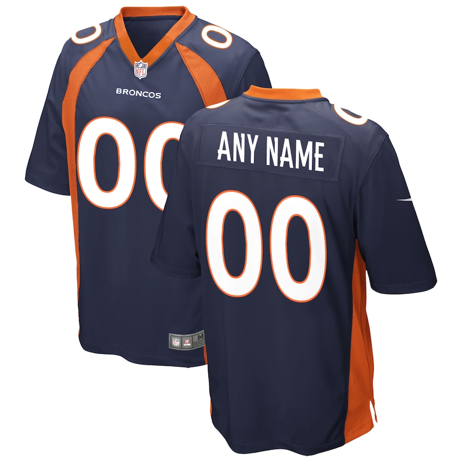 Mens Denver Broncos  Navy Alternate Custom Game Jersey